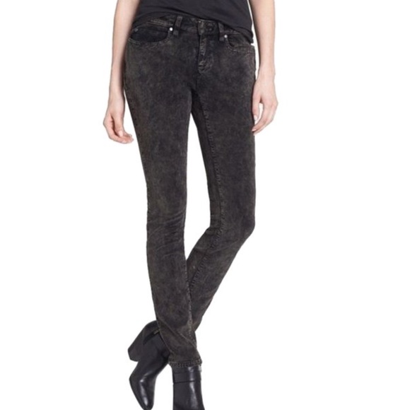 Eileen Fisher Pants - Eileen Fisher Charcoal Distressed Mineral Washed Velveteen Skinny Jeans Pants